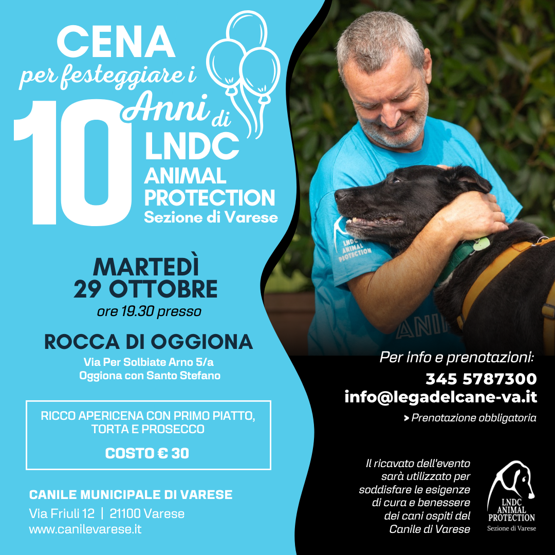 cena solidale canile varese